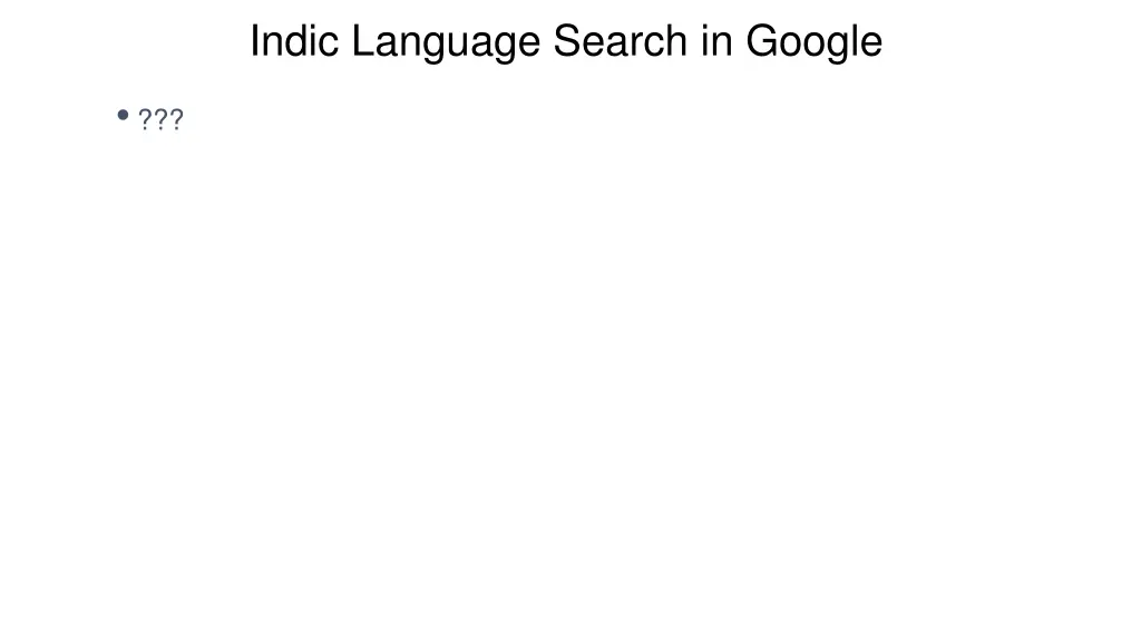 indic language search in google