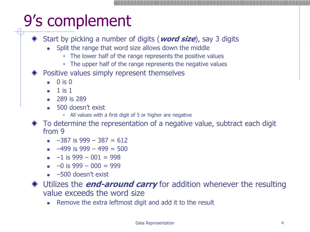 9 s complement