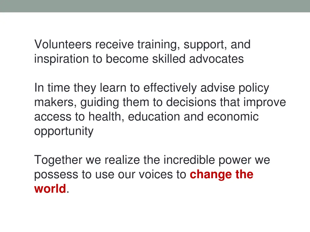 volunteers receive training support