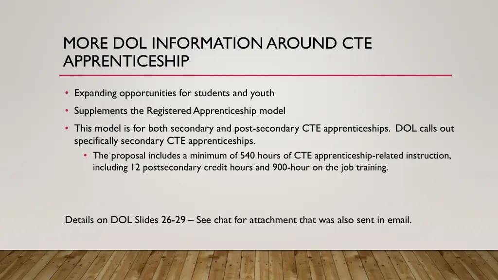 more dol information around cte apprenticeship