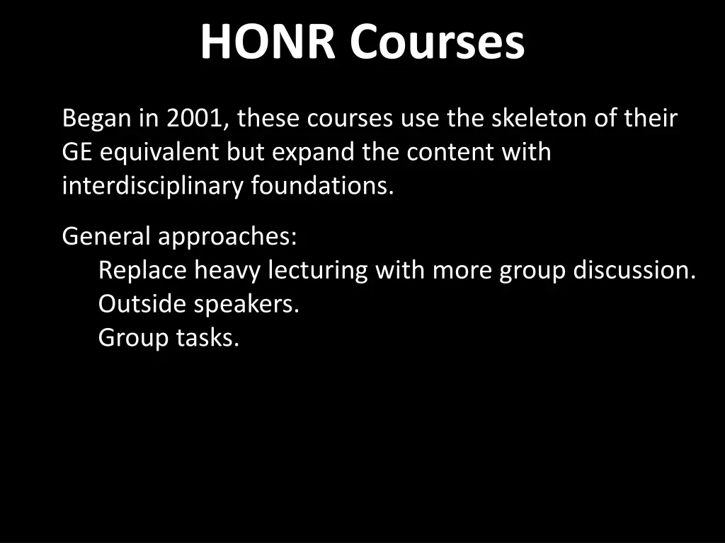 honr courses