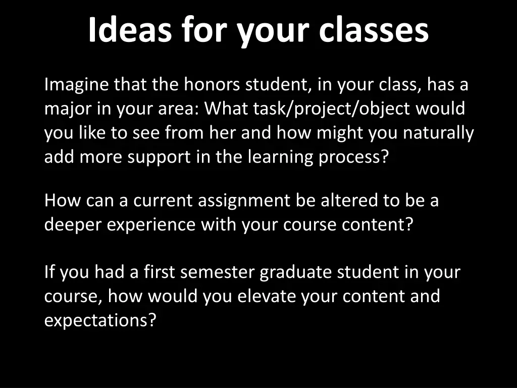 ideas for your classes