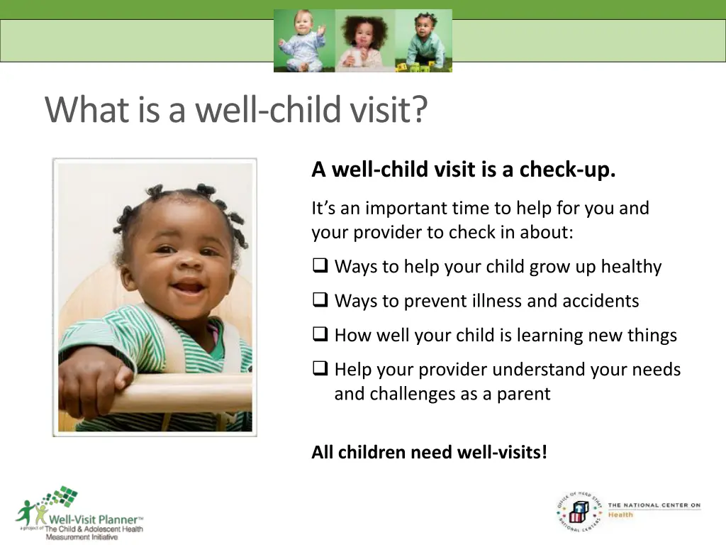 what is a well child visit