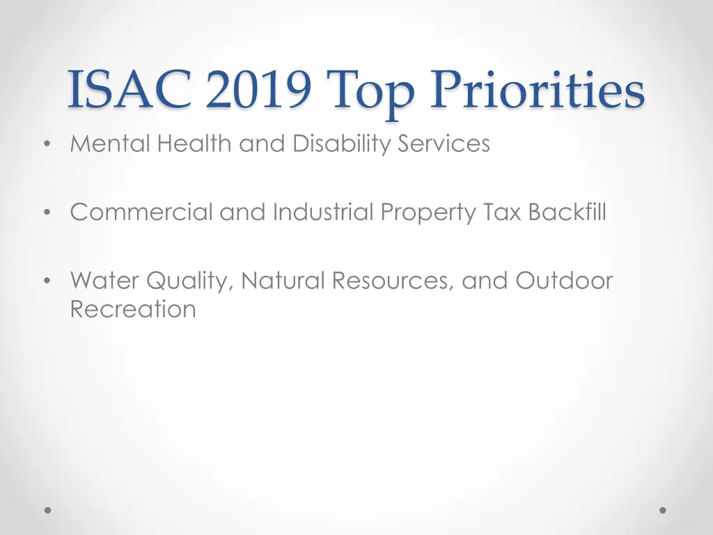 isac 2019 top priorities mental health