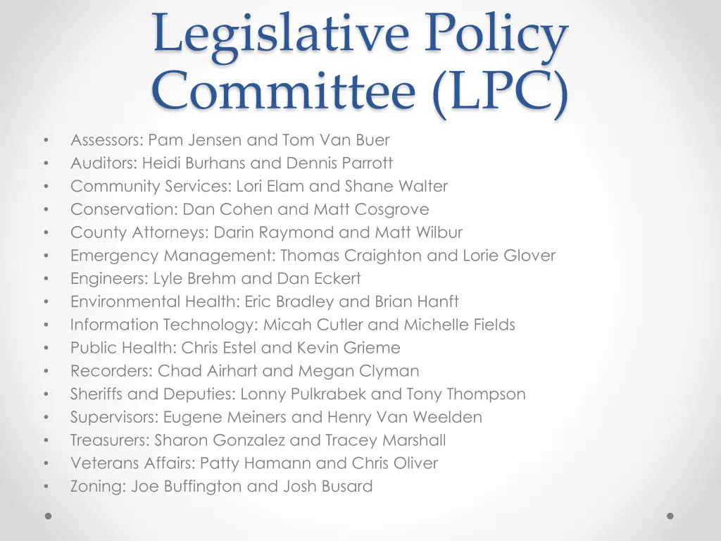legislative policy committee lpc assessors