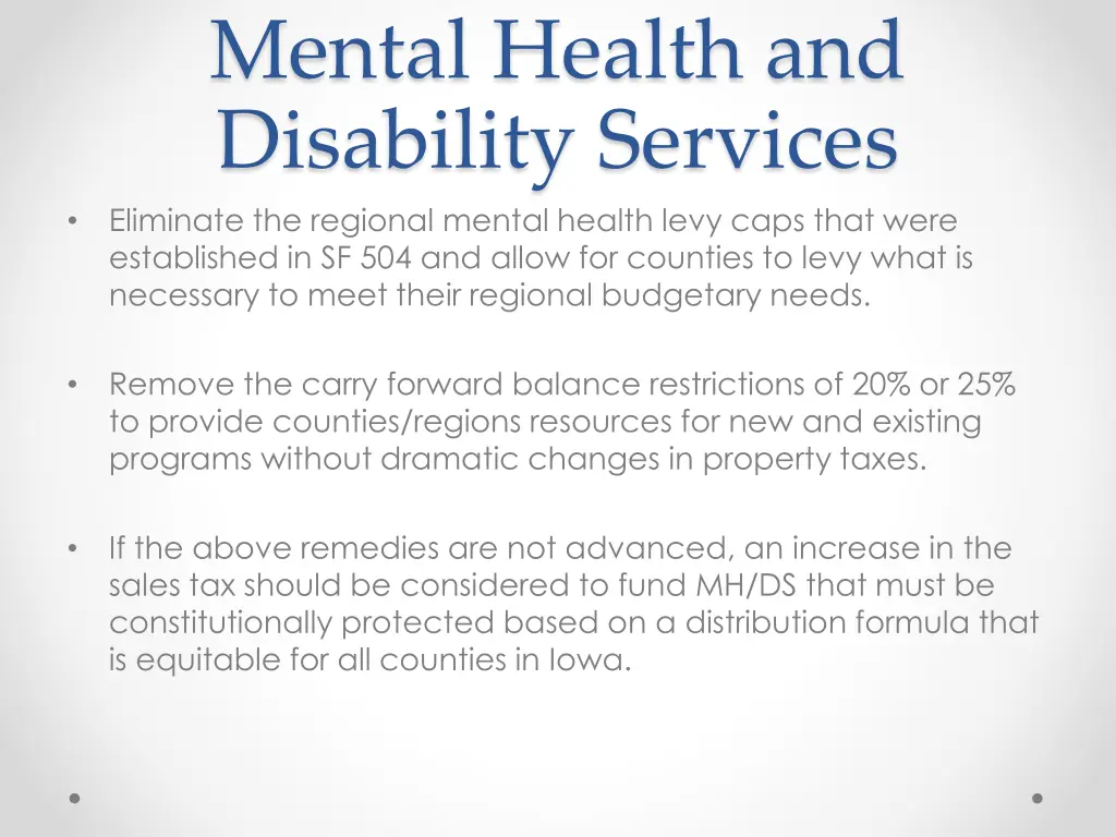 mental health and disability services eliminate