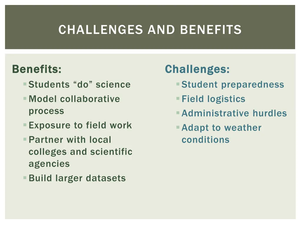 challenges and benefits