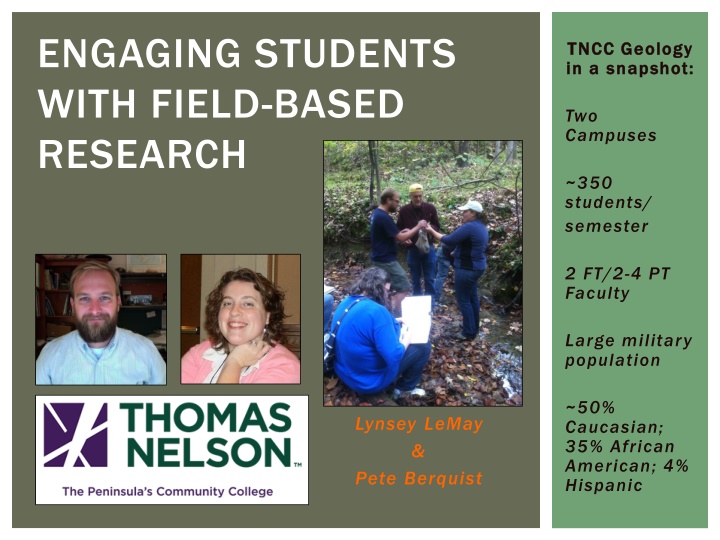 engaging students with field based research