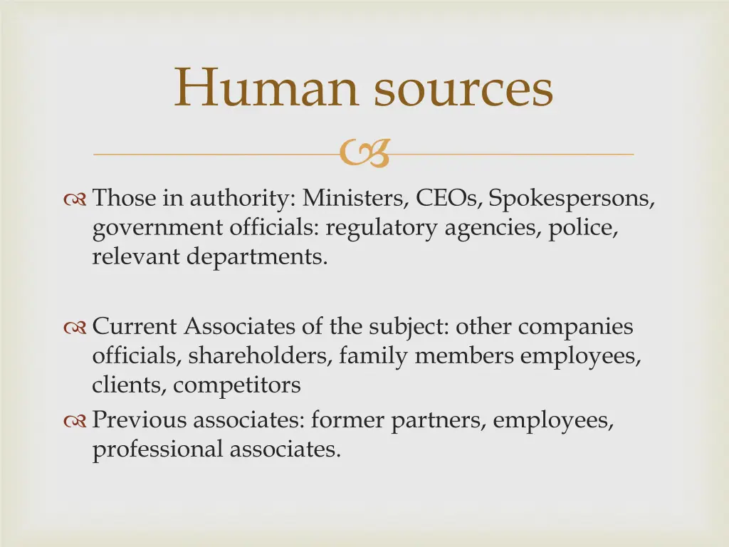human sources 1