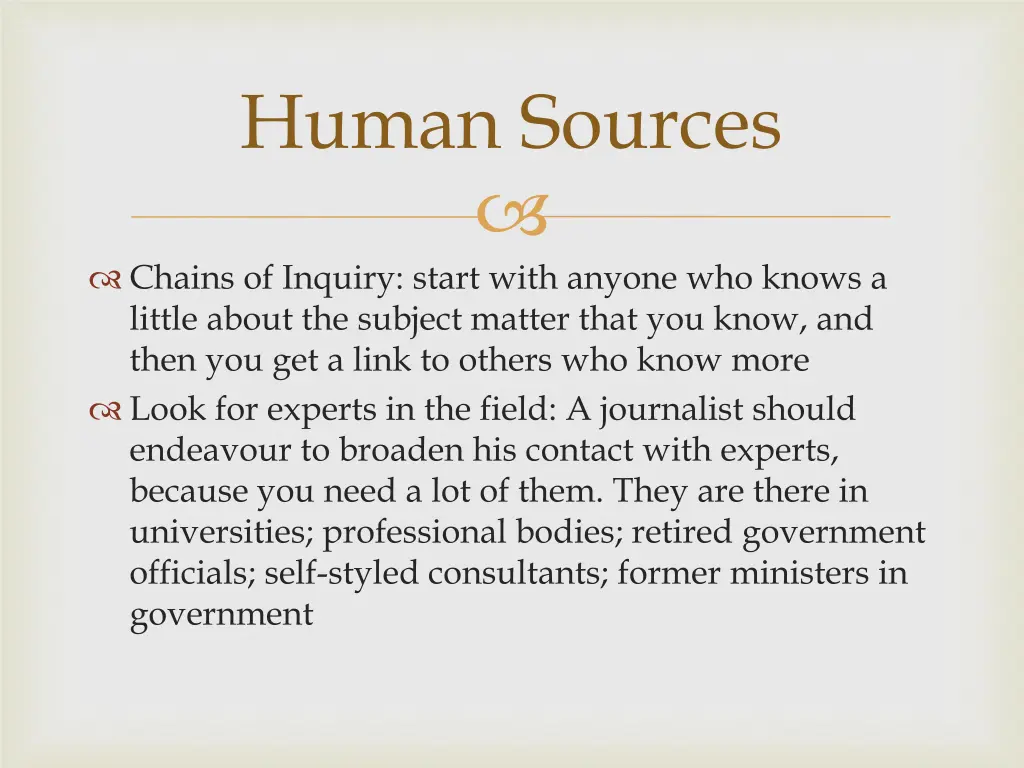 human sources 2