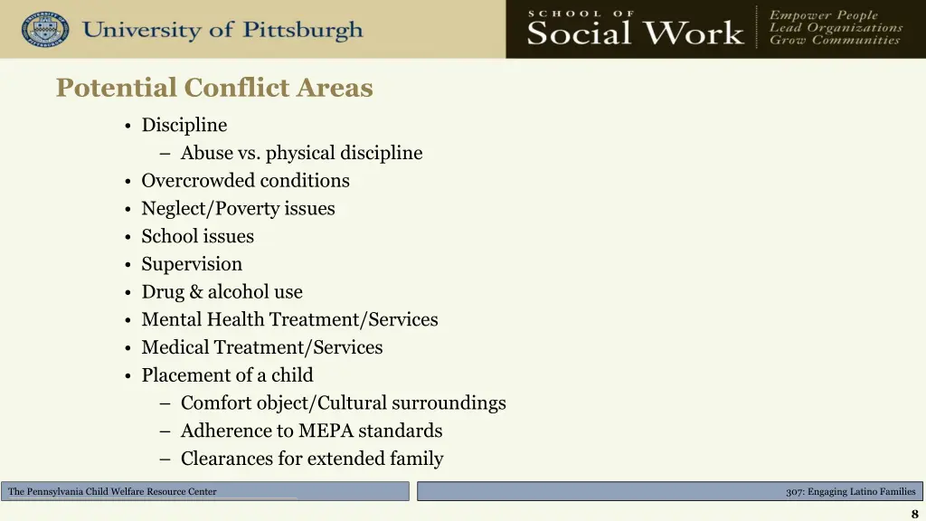 potential conflict areas