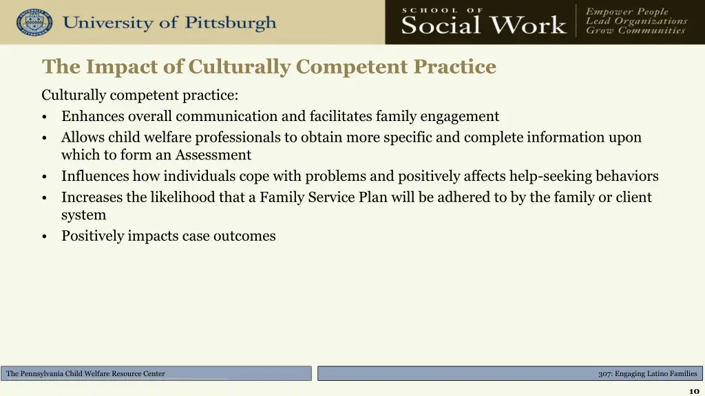 the impact of culturally competent practice