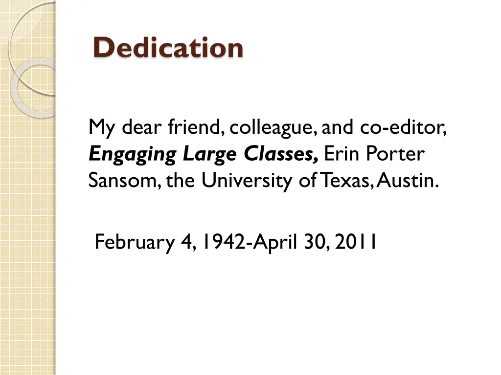 dedication