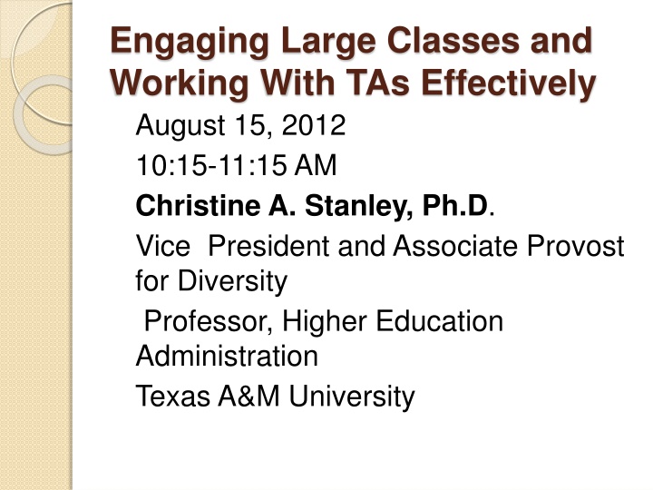 engaging large classes and working with