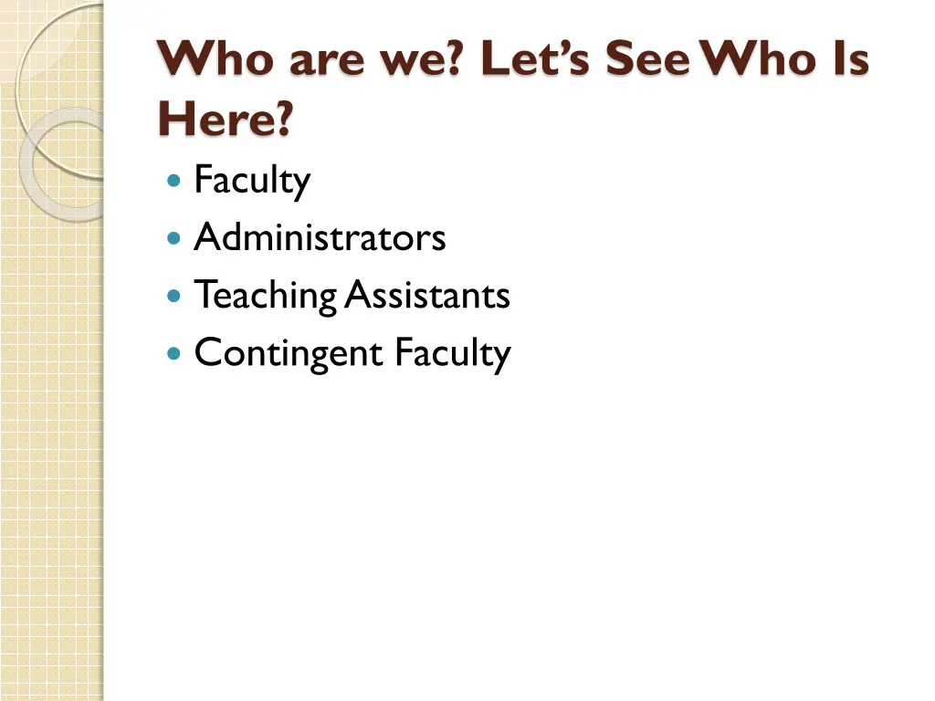 who are we let s see who is here faculty