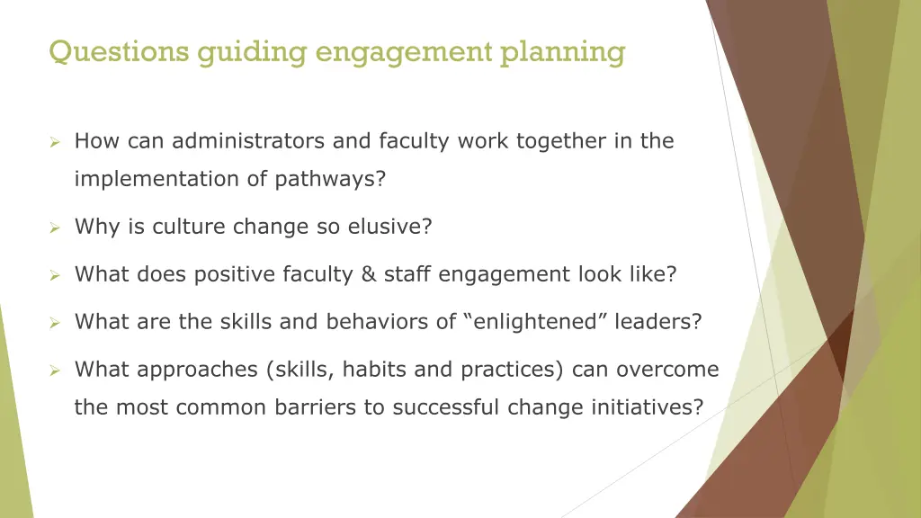 questions guiding engagement planning