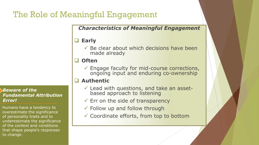 the role of meaningful engagement