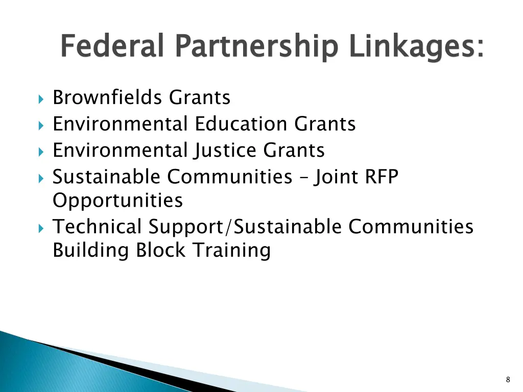 federal partnership linkages 1
