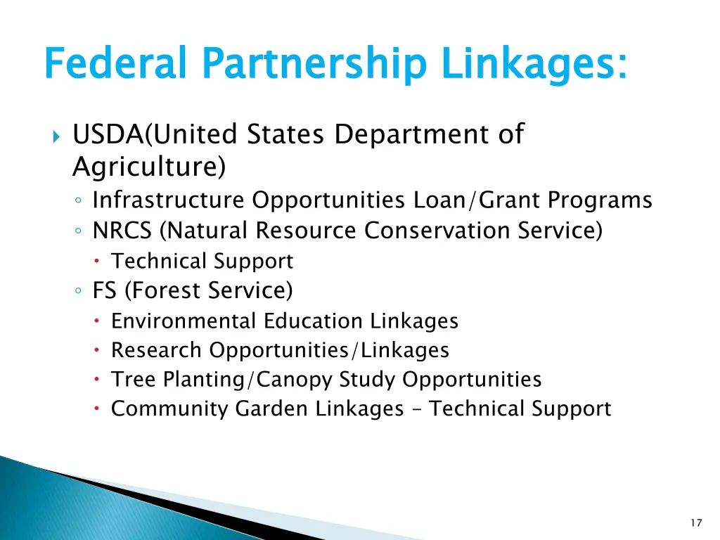 federal partnership linkages 10