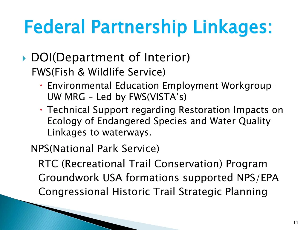 federal partnership linkages 4