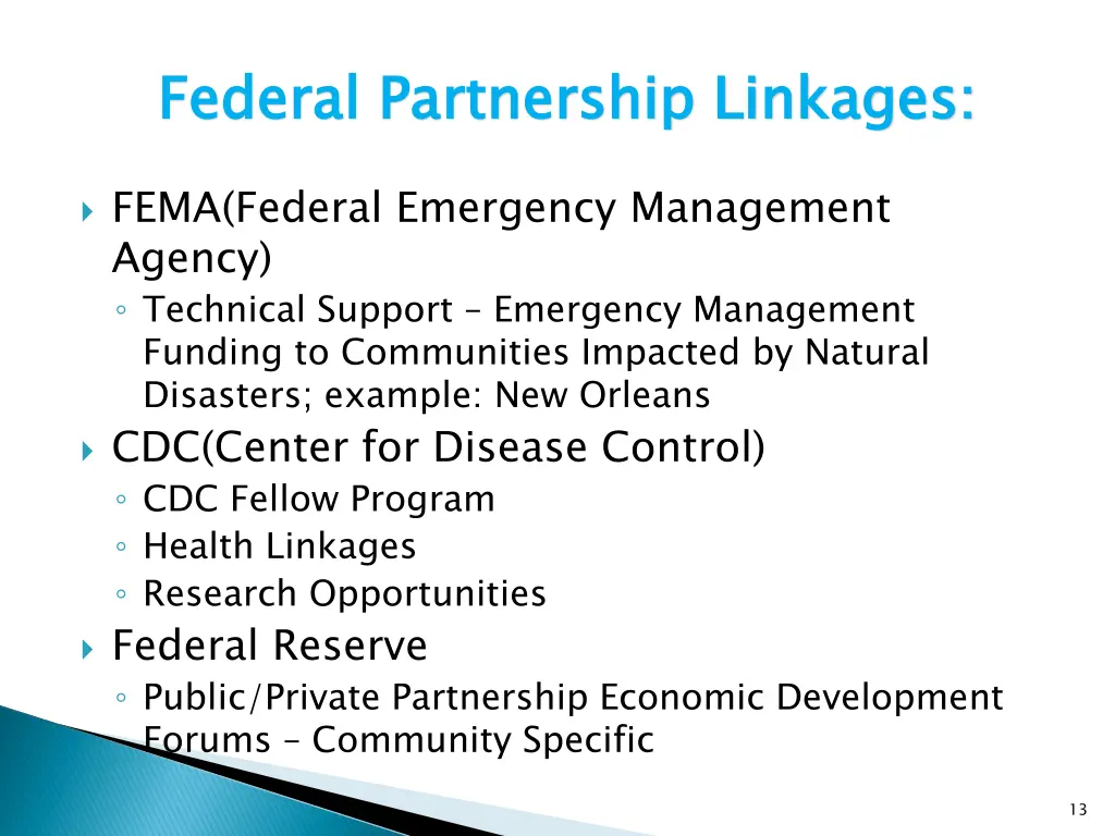 federal partnership linkages 6