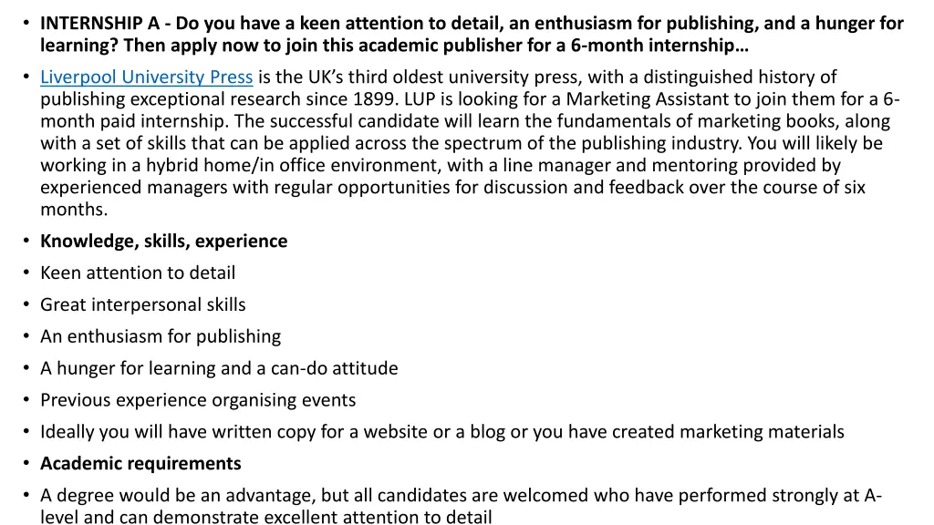 internship a do you have a keen attention
