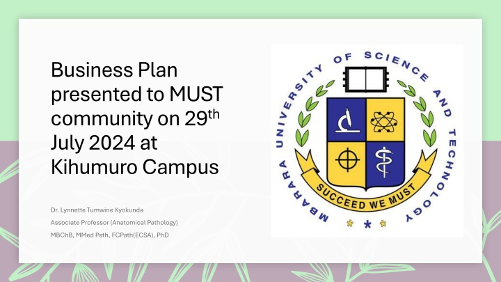 business plan presented to must community