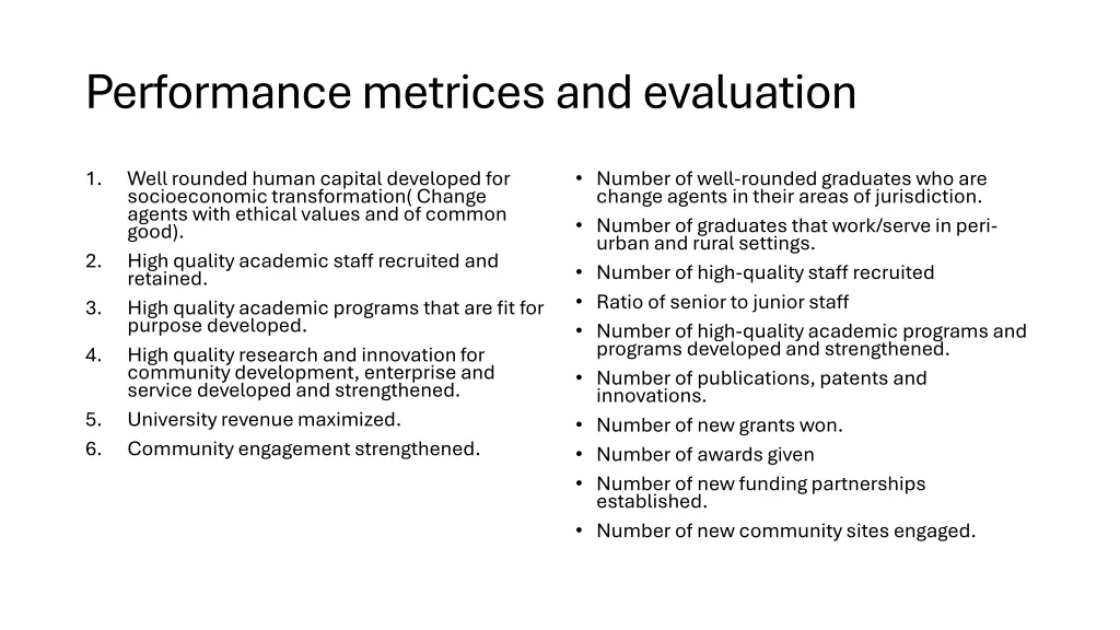 performance metrices and evaluation