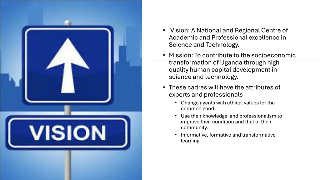 vision a national and regional centre of academic