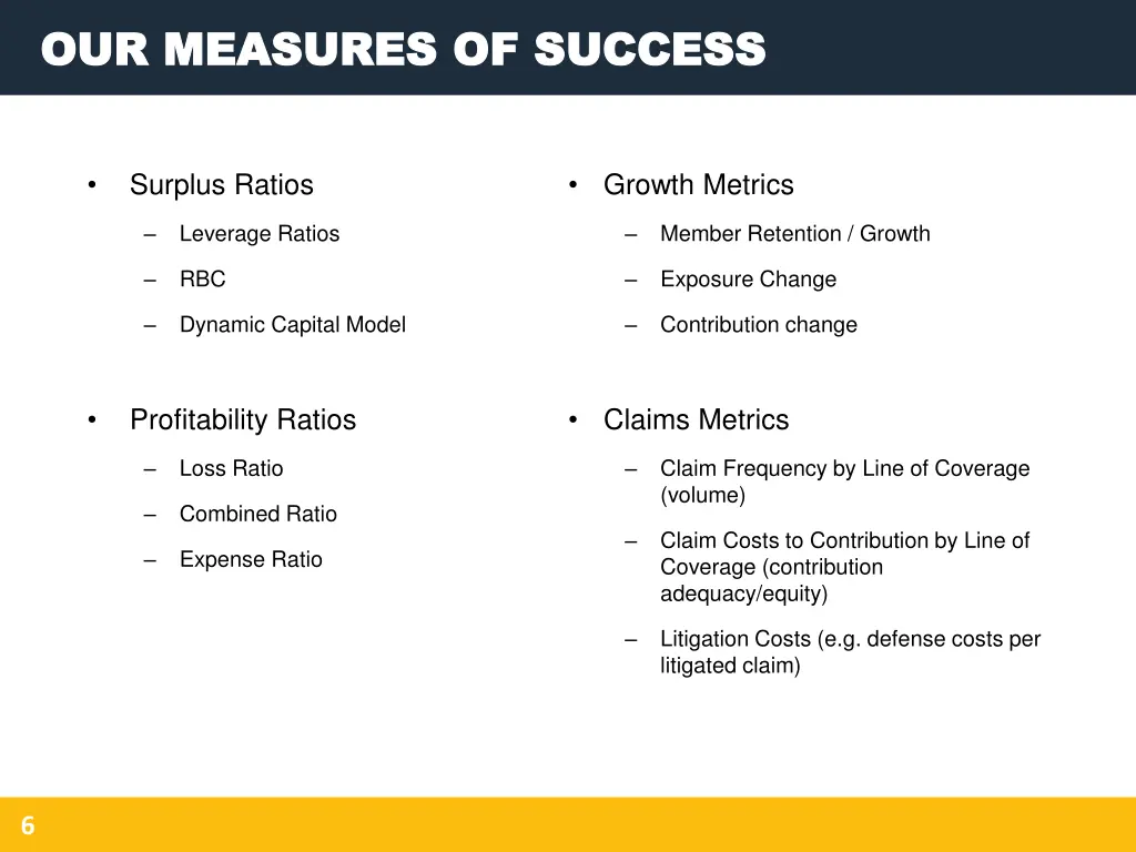 our our measures of success measures of success