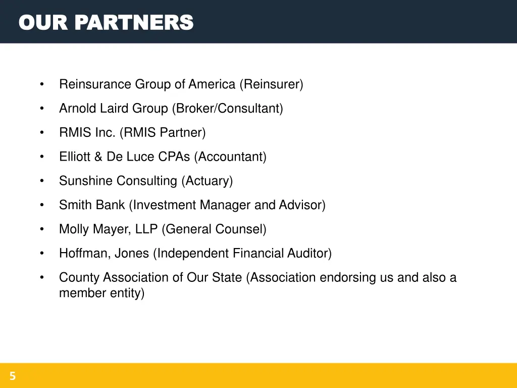 our partners our partners