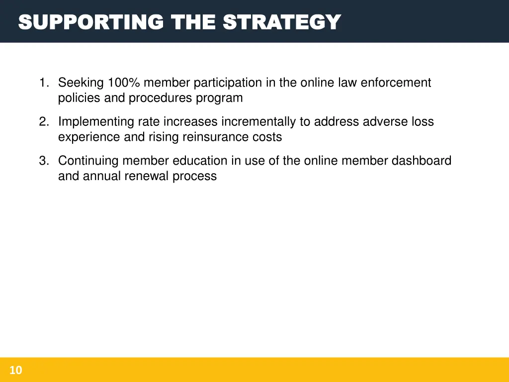 supporting the strategy supporting the strategy