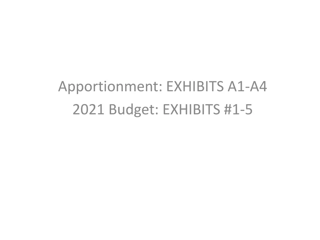 apportionment exhibits a1 a4 2021 budget exhibits