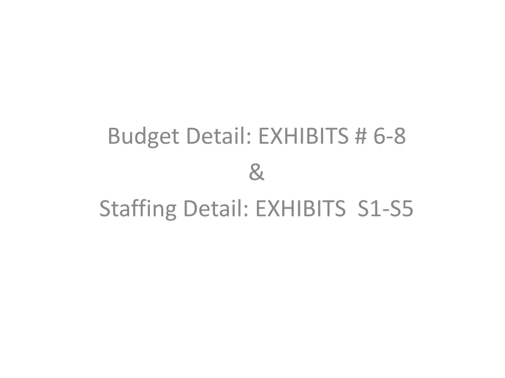 budget detail exhibits 6 8 staffing detail