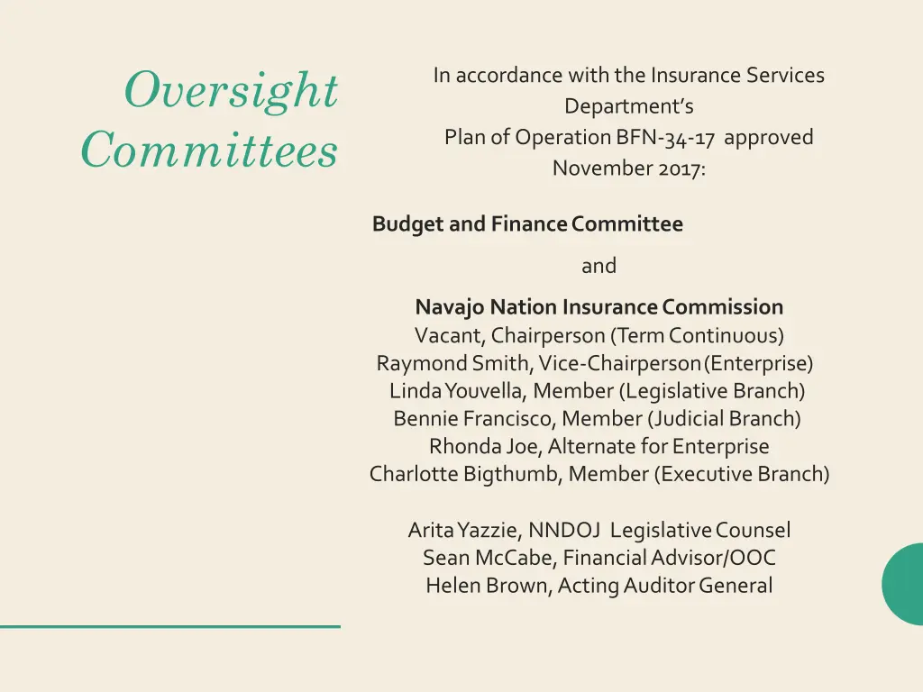 oversight committees