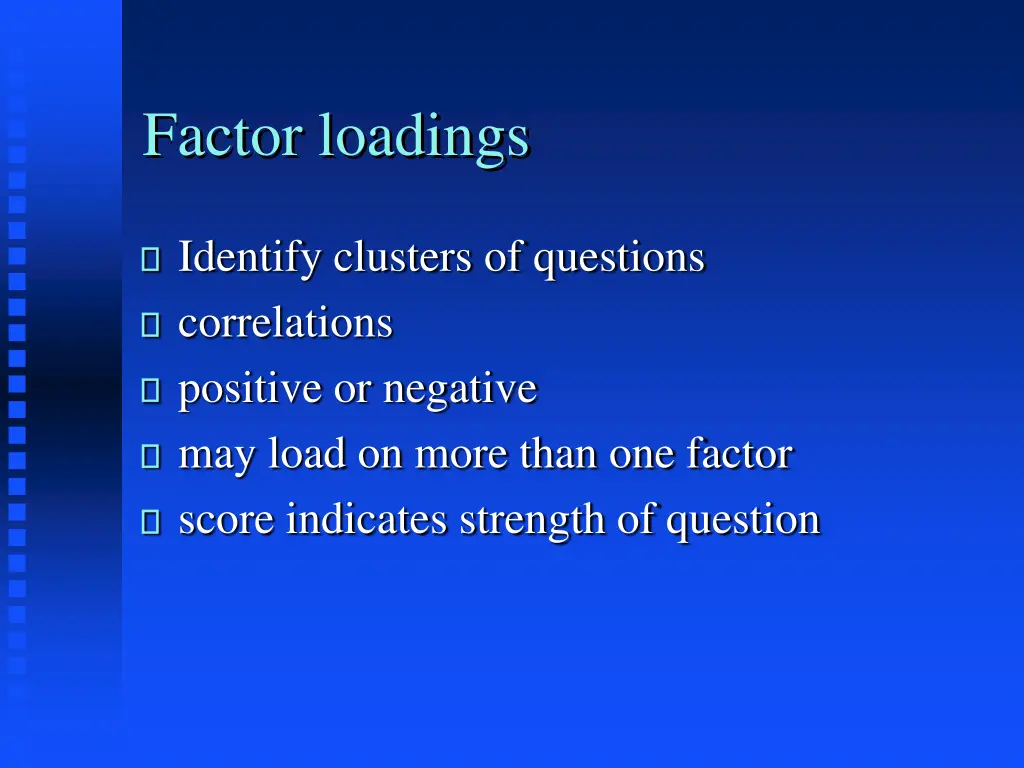 factor loadings