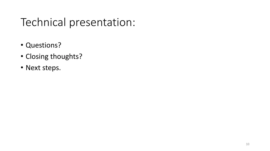 technical presentation