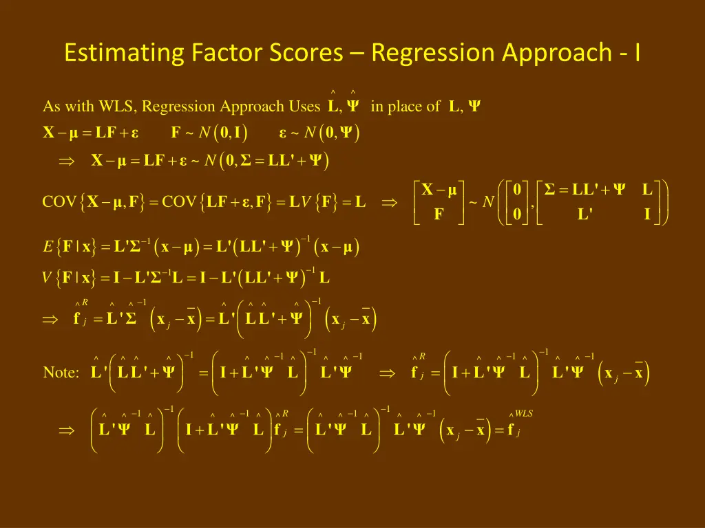 estimating factor scores regression approach i