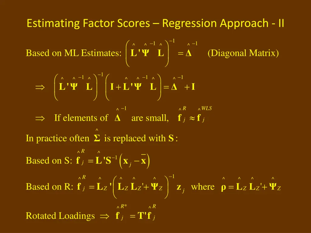 estimating factor scores regression approach ii