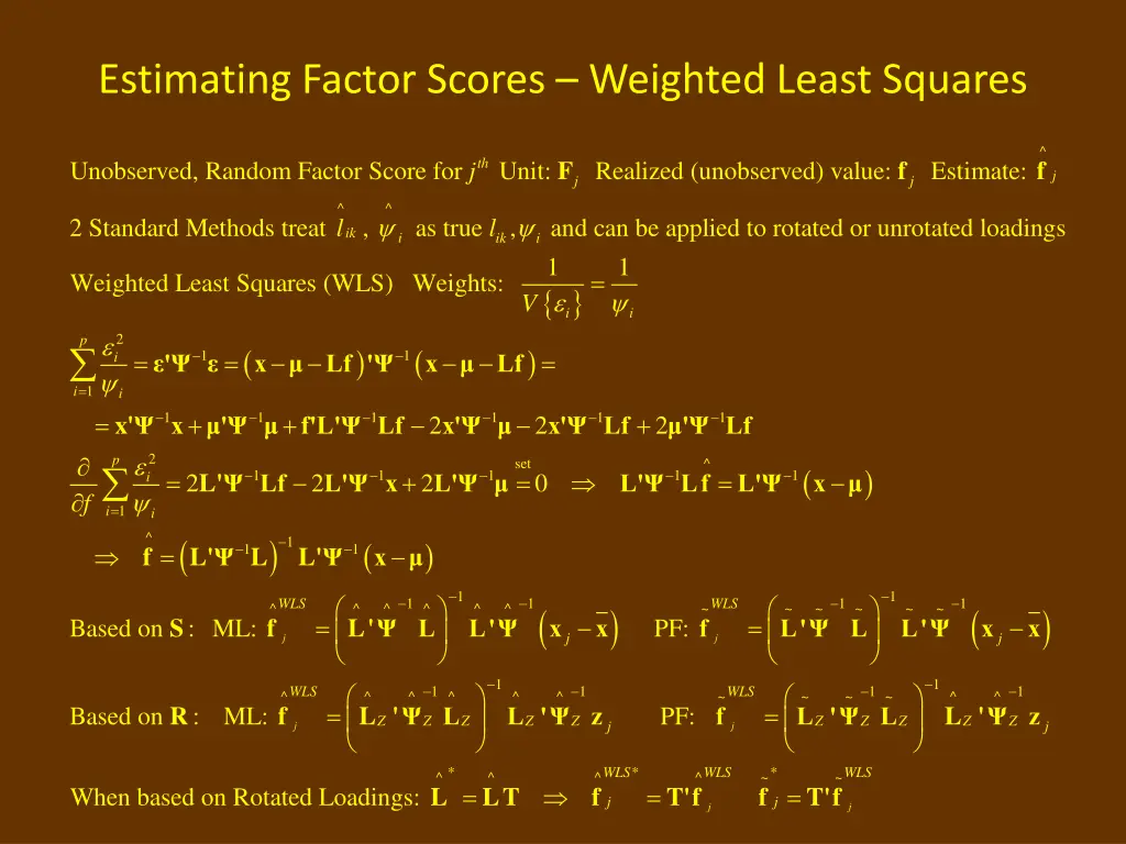 estimating factor scores weighted least squares