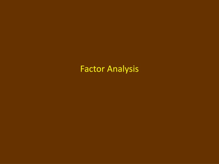 factor analysis