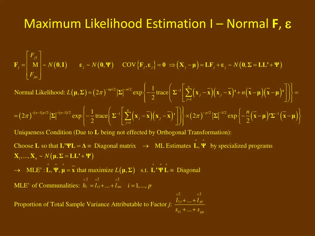 maximum likelihood estimation i normal f