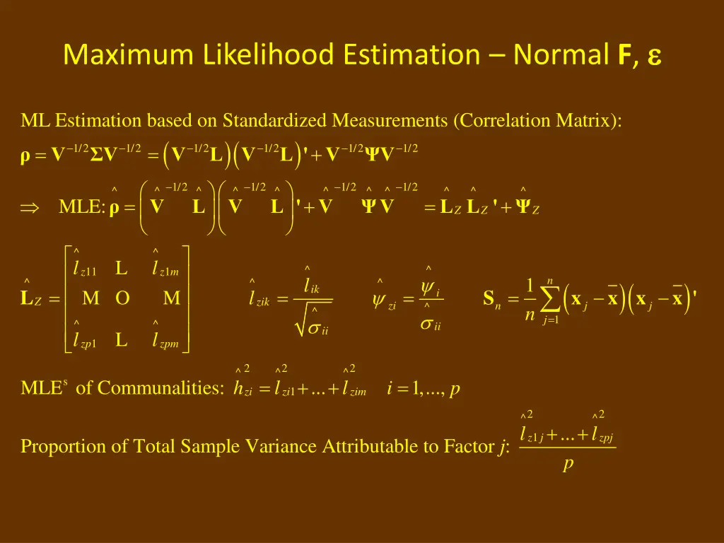 maximum likelihood estimation normal f