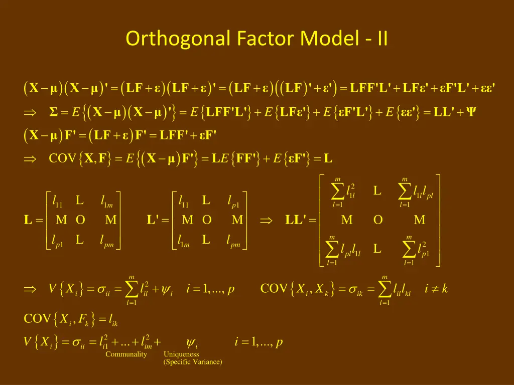 orthogonal factor model ii