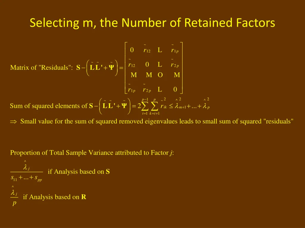selecting m the number of retained factors
