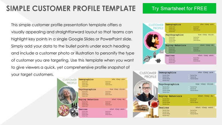 simple customer profile template