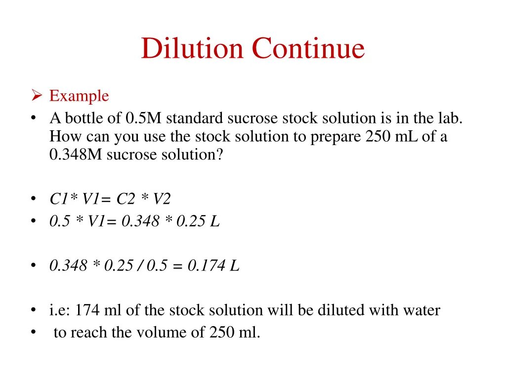 dilution continue 1