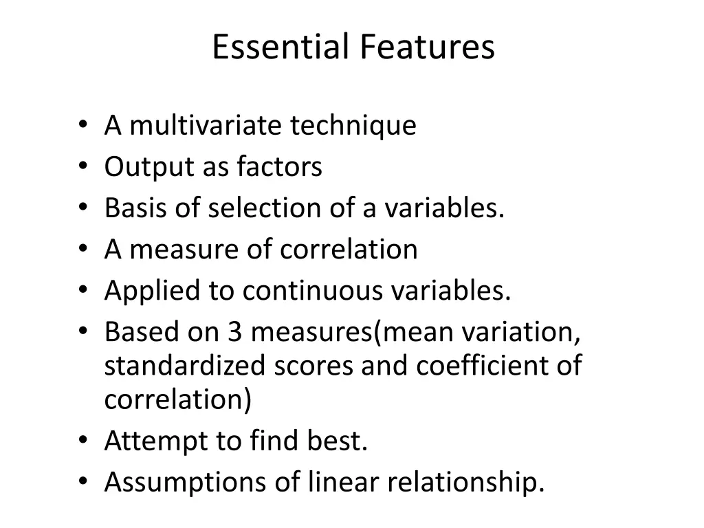essential features