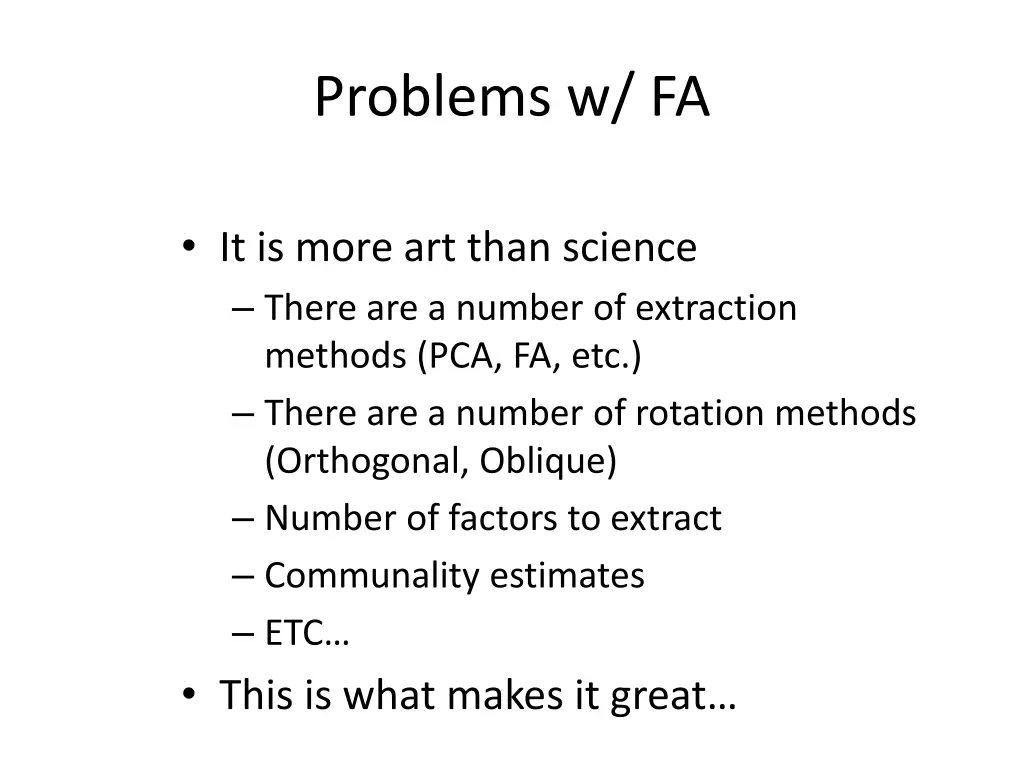 problems w fa 1