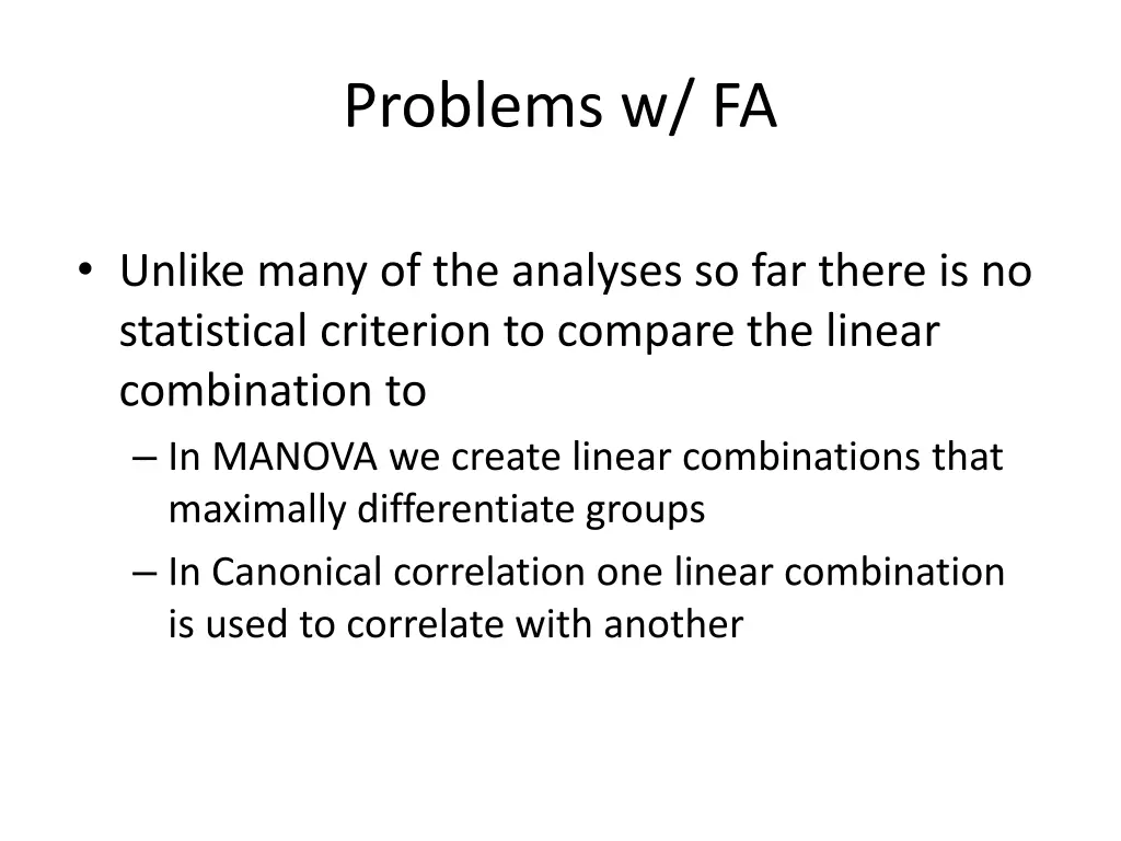problems w fa